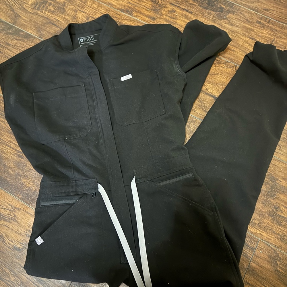 Figs Black Utility Jumpsuit